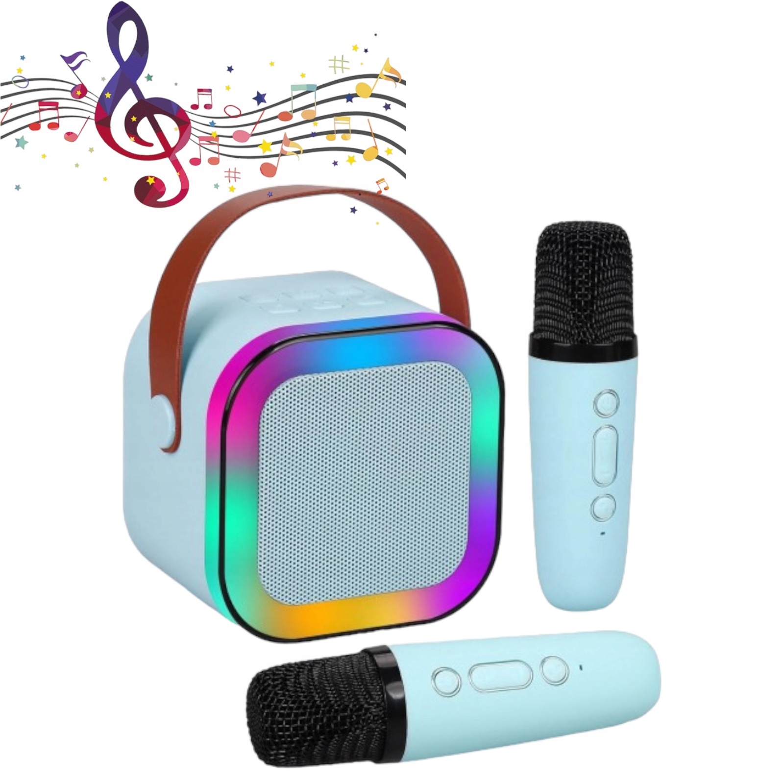 Belaidis karaoke  rinkinys: bluetooth garsiakalbis + 2 mikrofonai