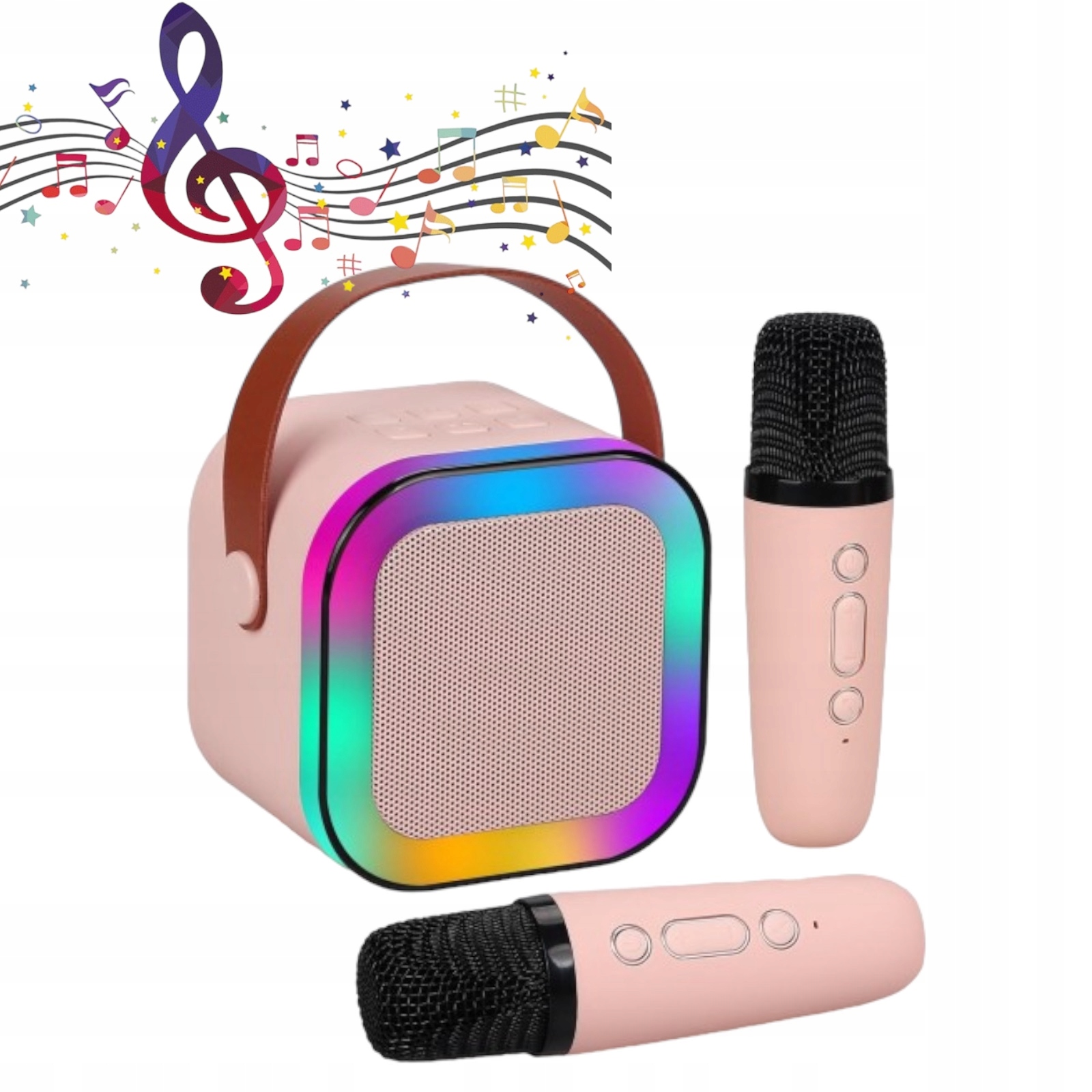 Belaidis karaoke  rinkinys: bluetooth garsiakalbis + 2 mikrofonai