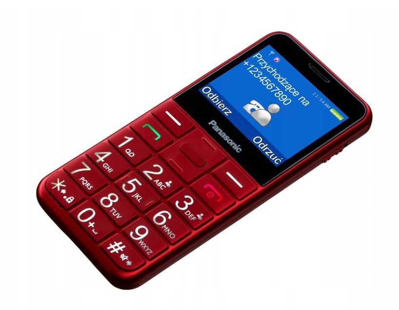 Telefonas panasonic kx-tu155exrn red