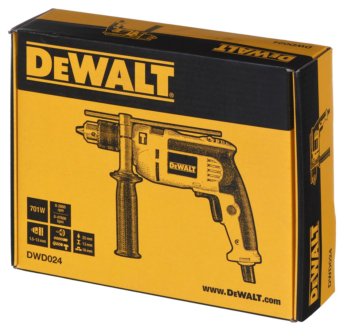 Elektrinis smūginis grąžtas 701W DeWalt DWD024-QS