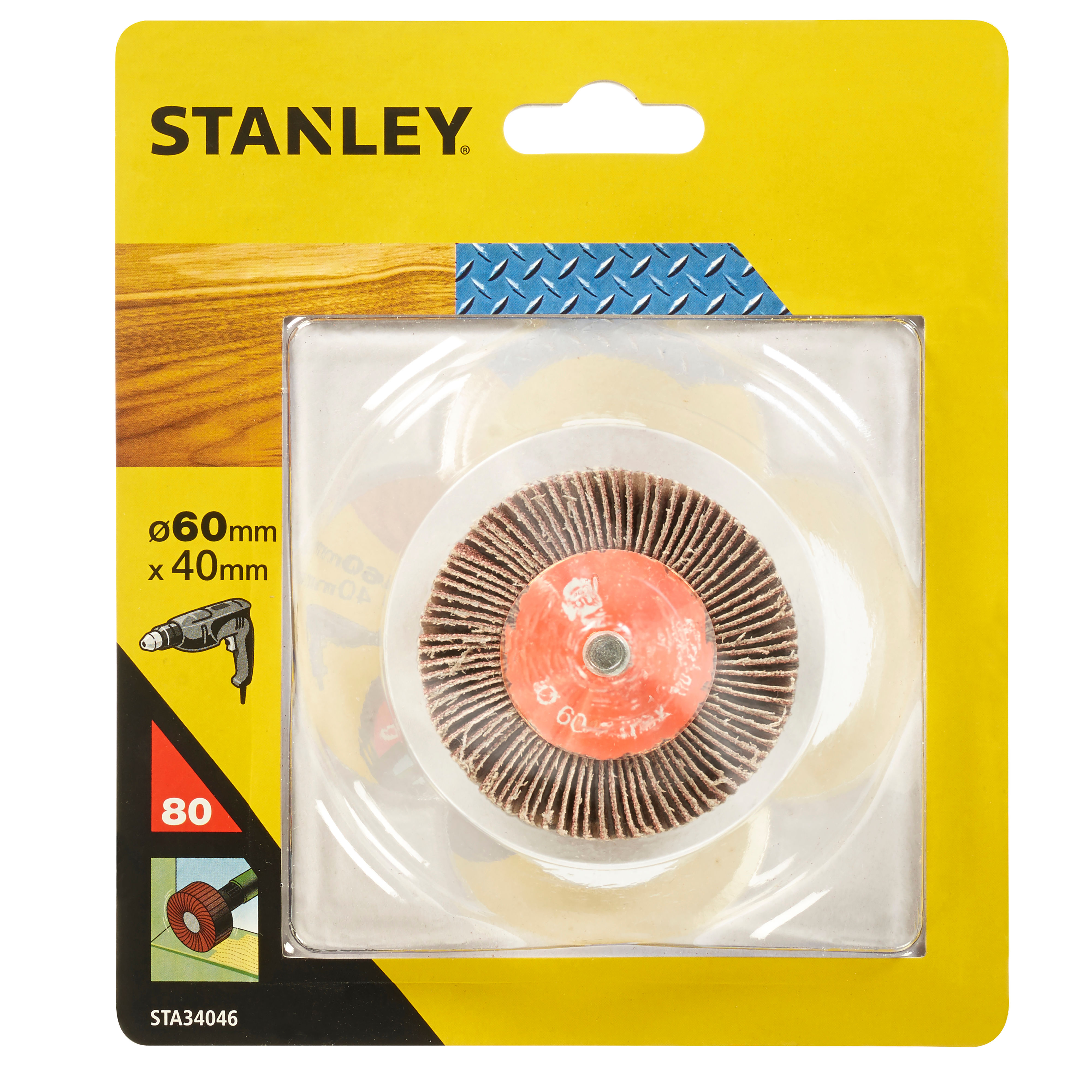 Šlifavimo popieriaus ratukas stanley, 60 x 40 mm, 80 g