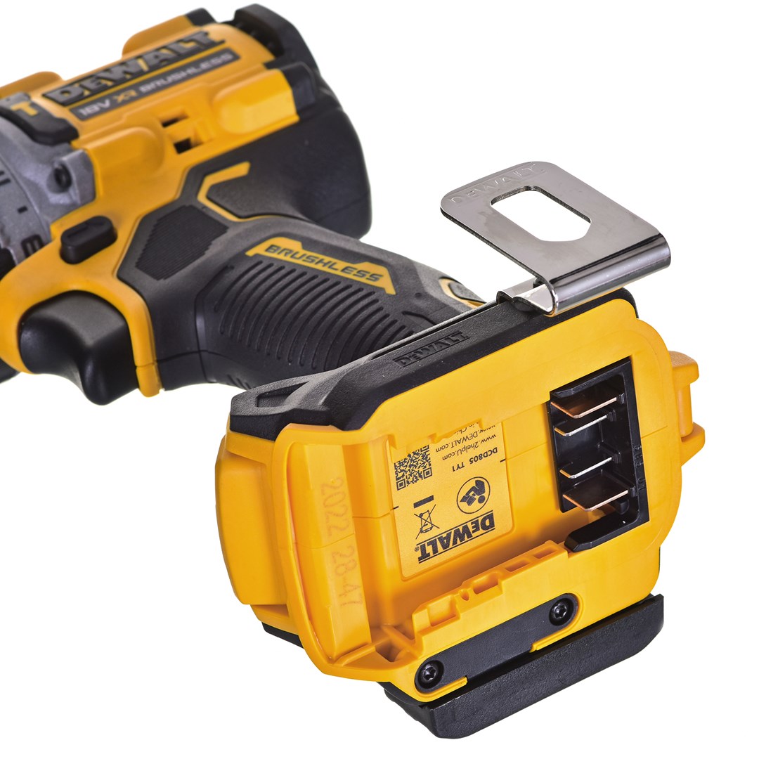 Smūginis gręžtuvas-suktuvas DeWalt DCD805P2T-QW; 18 V; 2x5,0 Ah akum.