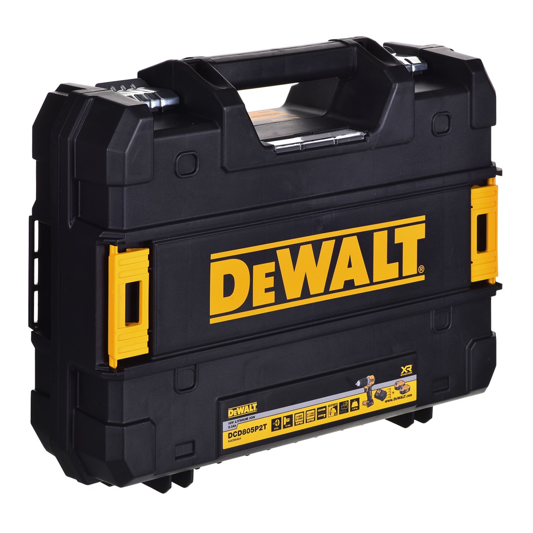 Smūginis gręžtuvas-suktuvas DeWalt DCD805P2T-QW; 18 V; 2x5,0 Ah akum.