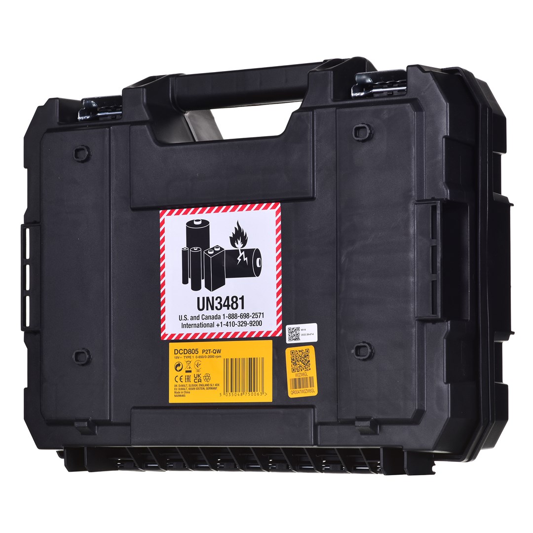 Smūginis gręžtuvas-suktuvas DeWalt DCD805P2T-QW; 18 V; 2x5,0 Ah akum.