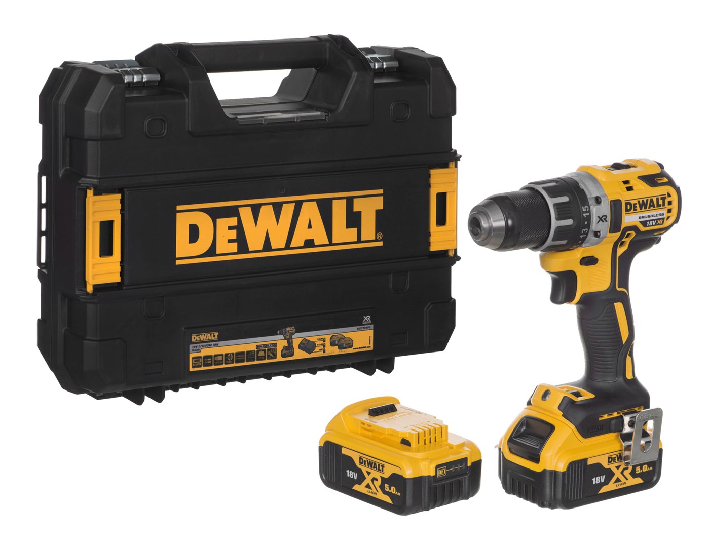 Suktuvas-gręžtuvas DeWalt DCD791P2; 18 V; 2x5,0 Ah akum.