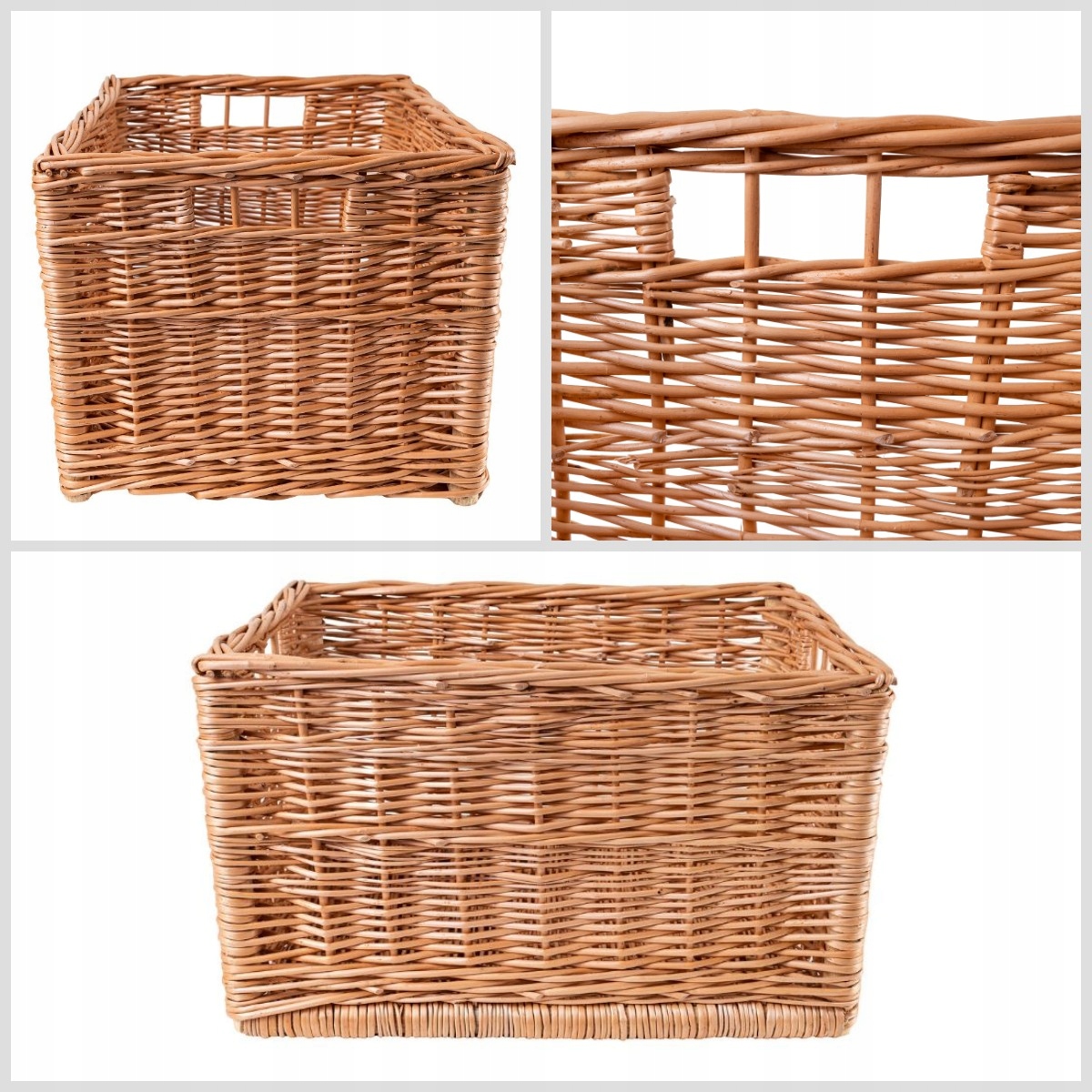 Creative Home Pintas krepšelis | 40x30x24 cm (+/- 2 cm) | Rankų darbo pintas | Daiktadėžė, dokumentų, žaislų saugykla | Įrenginys vonios kambariui