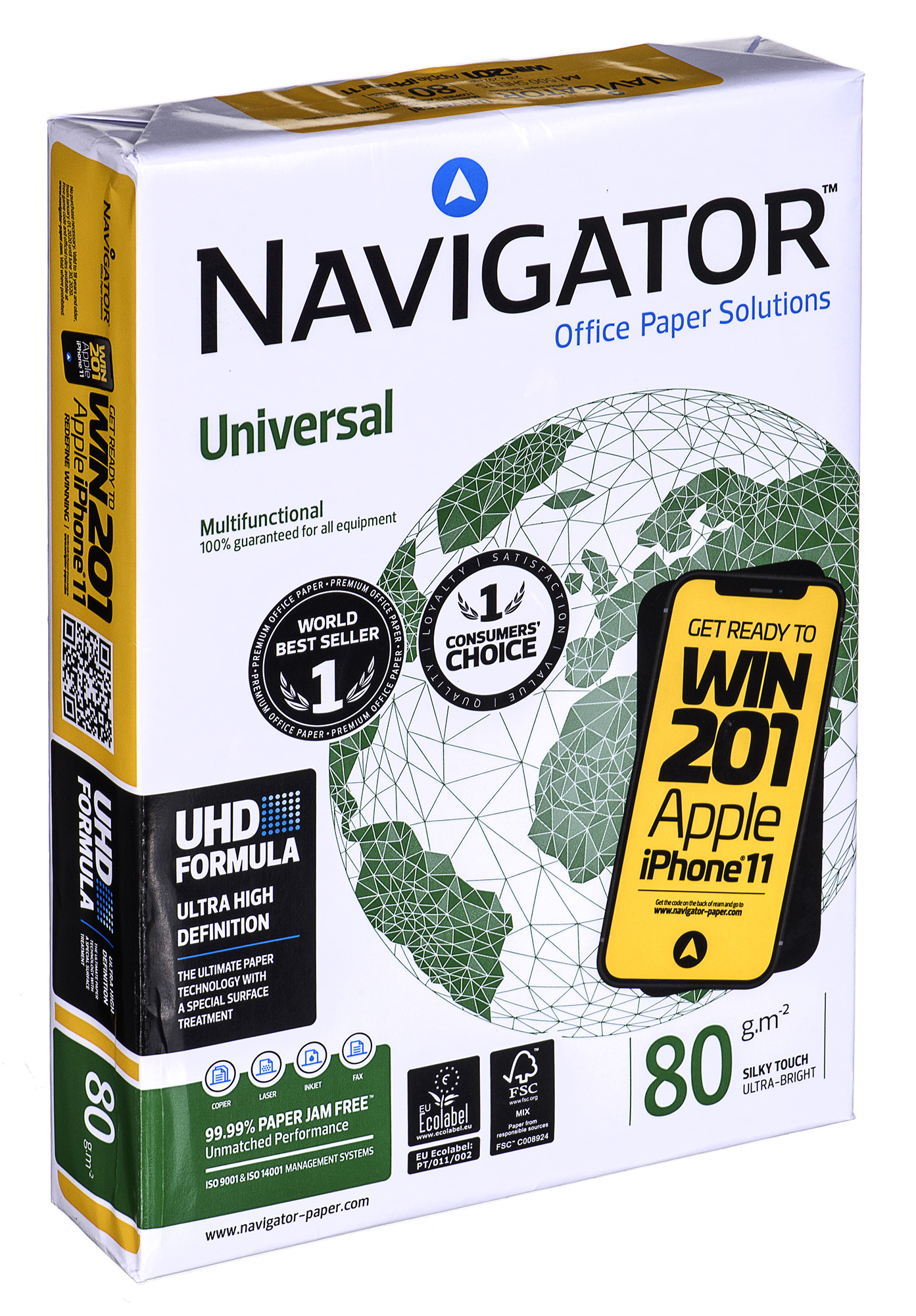 Biuro kopijavimo popierius navigator, a4, 80gsm, 500 lapų