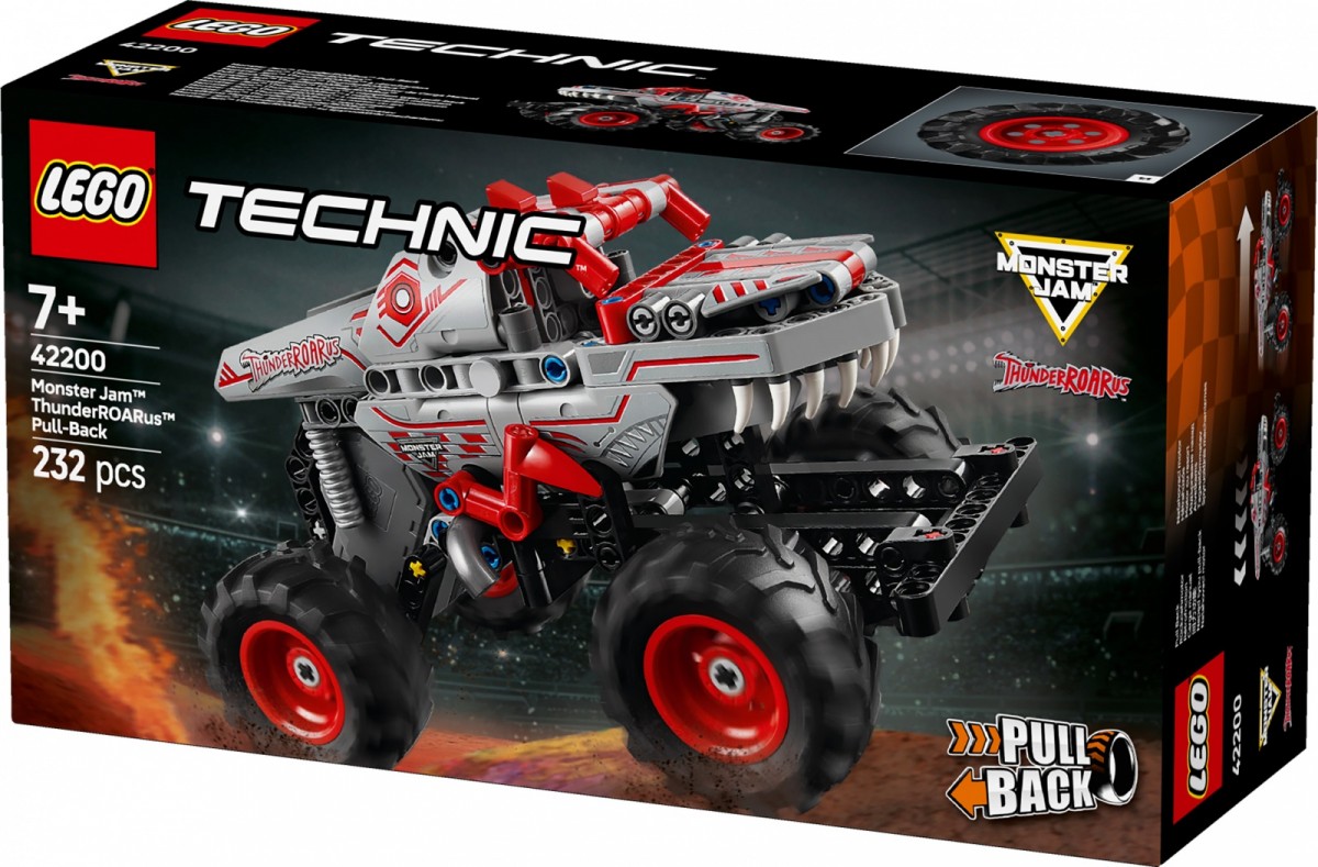 Lego® technic monster jam thunderroarus su atgaliniu mechanizmu