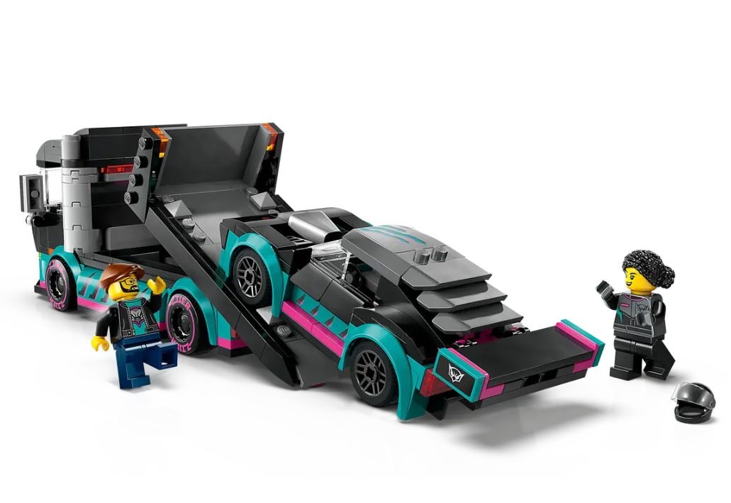 60406 lego® city lenktyninis automobilis ir automobilių gabenimo sunkvežimis