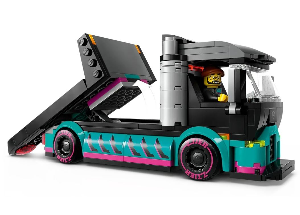 60406 lego® city lenktyninis automobilis ir automobilių gabenimo sunkvežimis