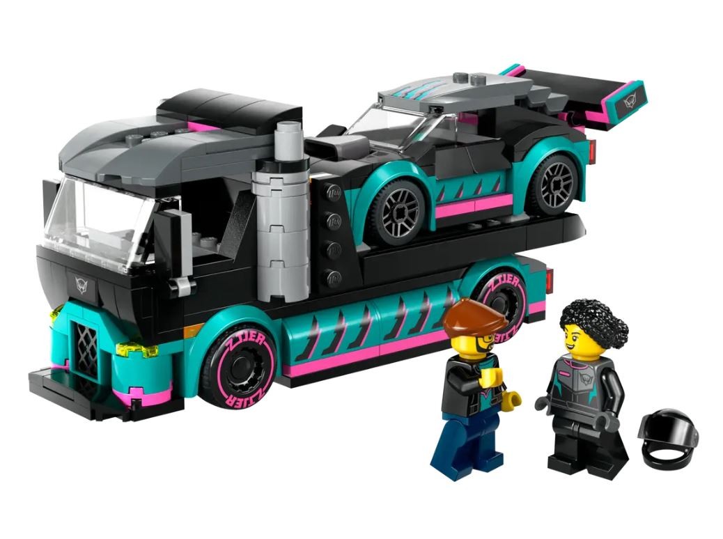 60406 lego® city lenktyninis automobilis ir automobilių gabenimo sunkvežimis