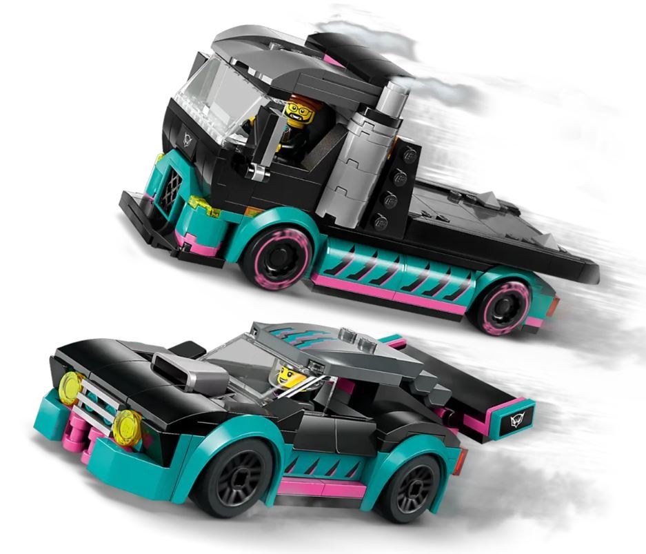 60406 lego® city lenktyninis automobilis ir automobilių gabenimo sunkvežimis
