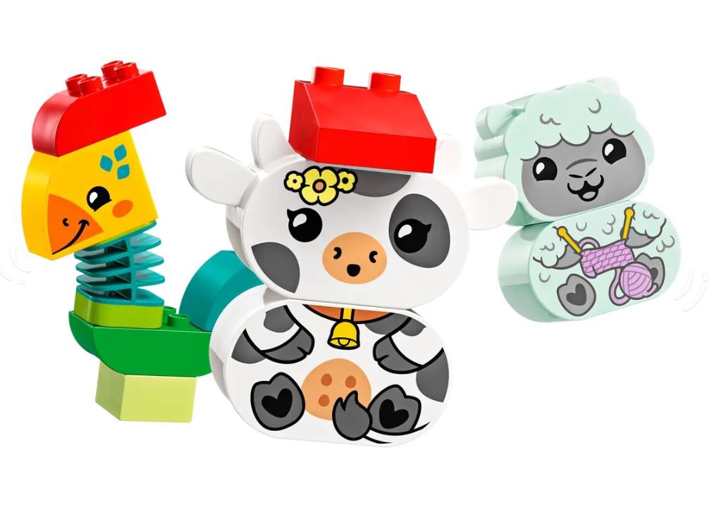 Gyvūnų traukinys, lego, spalvotas