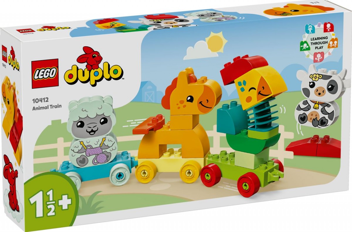 Gyvūnų traukinys, lego, spalvotas