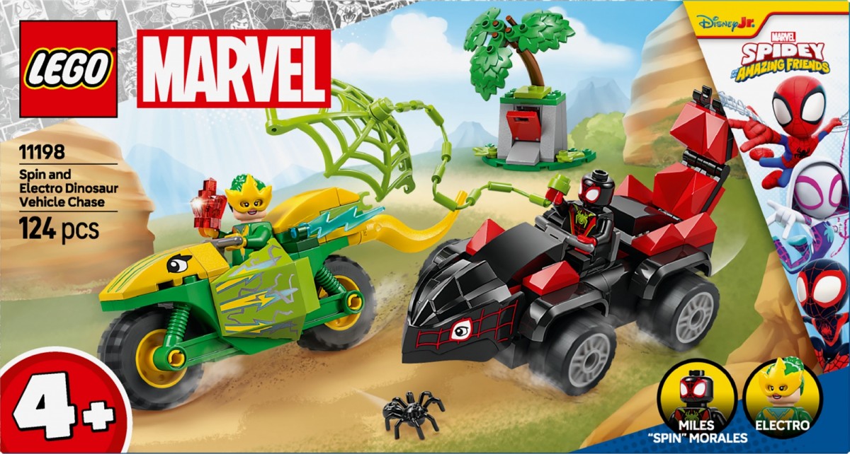 Lego® spidey gaudynės su electro dinozaurų transporto priemone