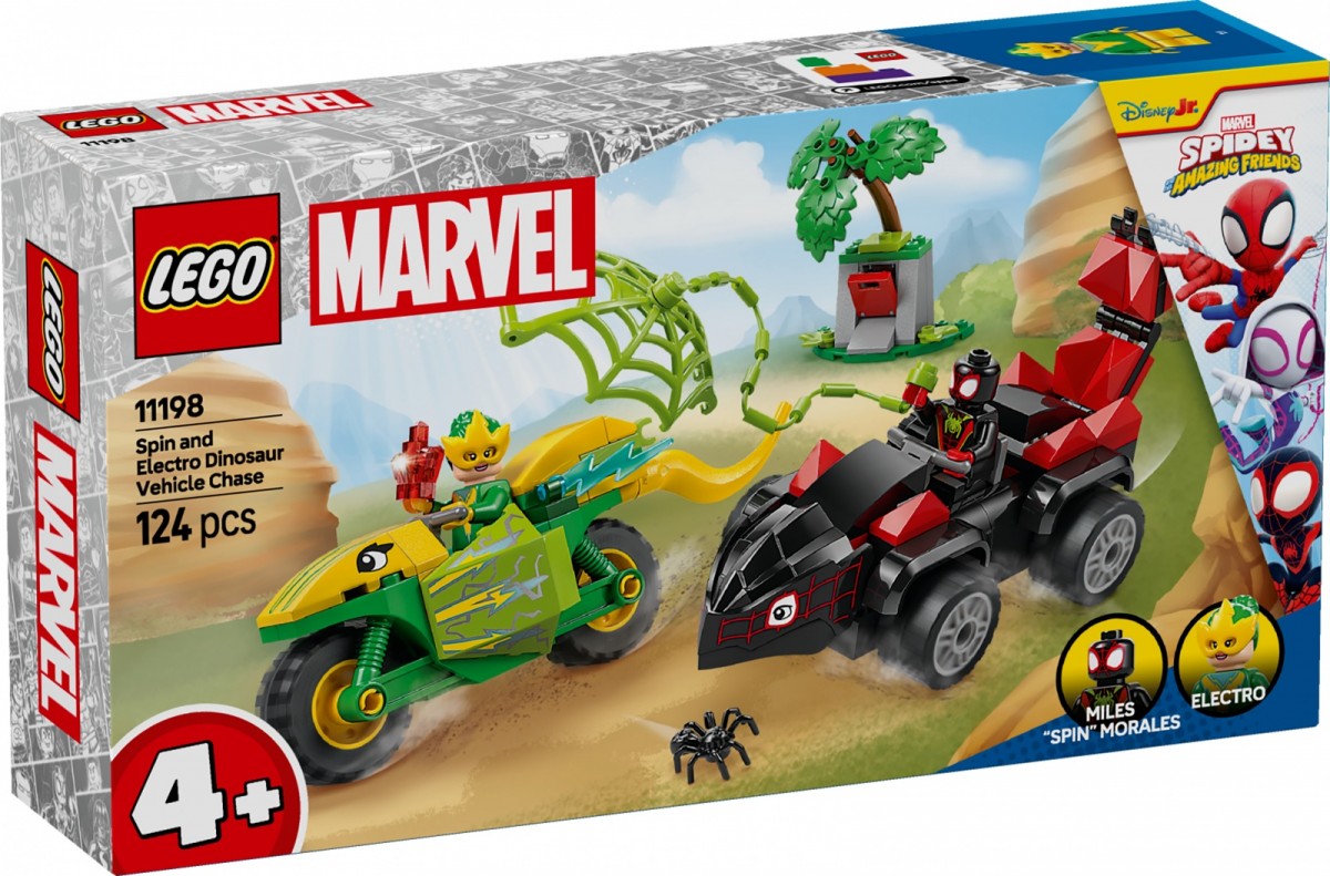 Lego® spidey gaudynės su electro dinozaurų transporto priemone