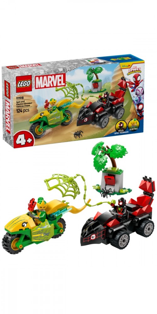 Lego® spidey gaudynės su electro dinozaurų transporto priemone