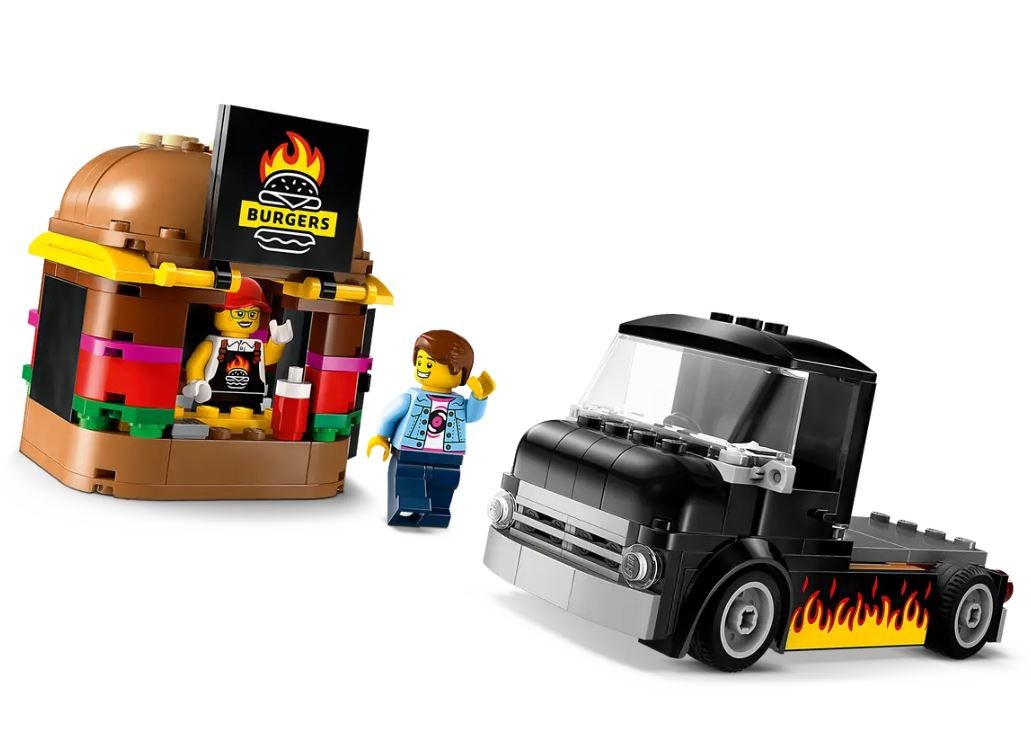 Mėsainių sunkvežimis, lego, spalvotas