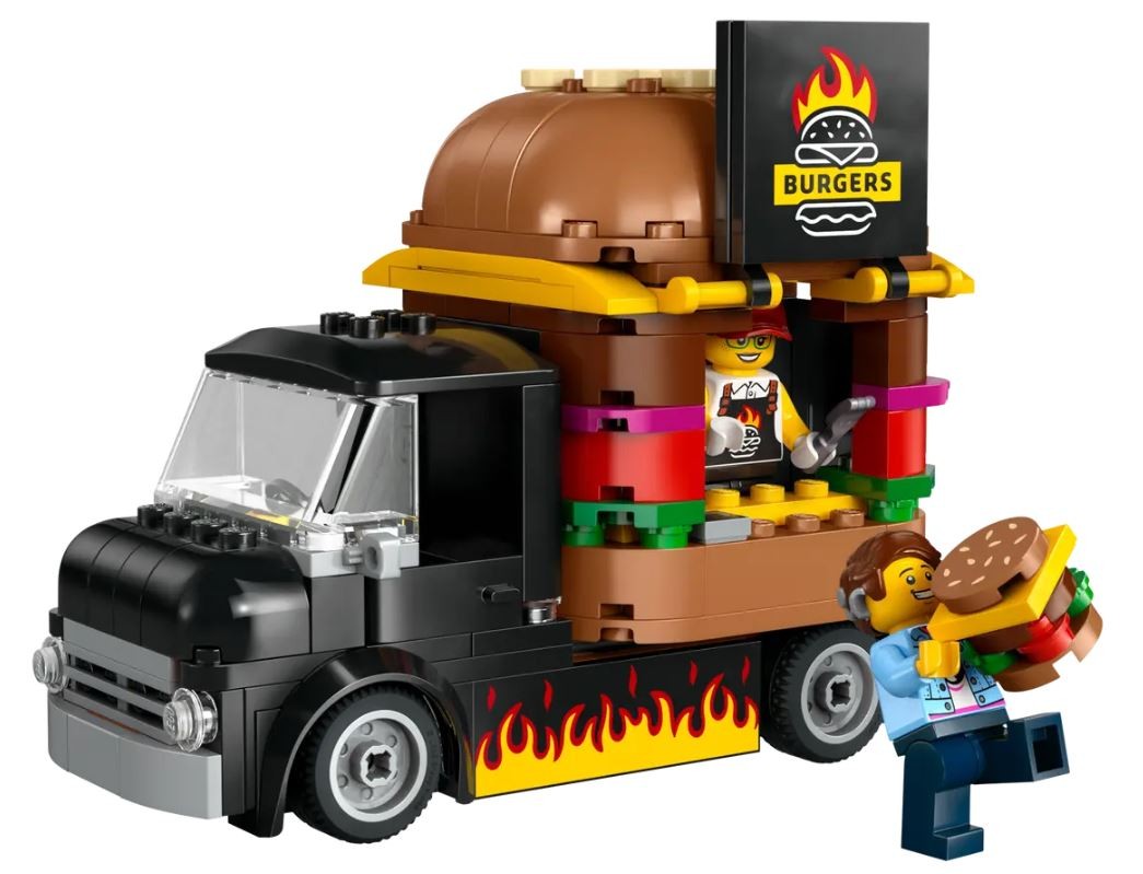 Mėsainių sunkvežimis, lego, spalvotas
