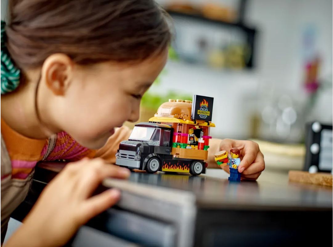 Mėsainių sunkvežimis, lego, spalvotas
