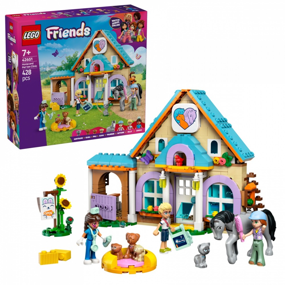 42651 lego® friends žirgų ir augintinių veterinarijos klinika