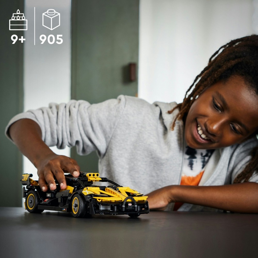 Technic bugatti bolidė konstruktorius, lego, juoda/geltona