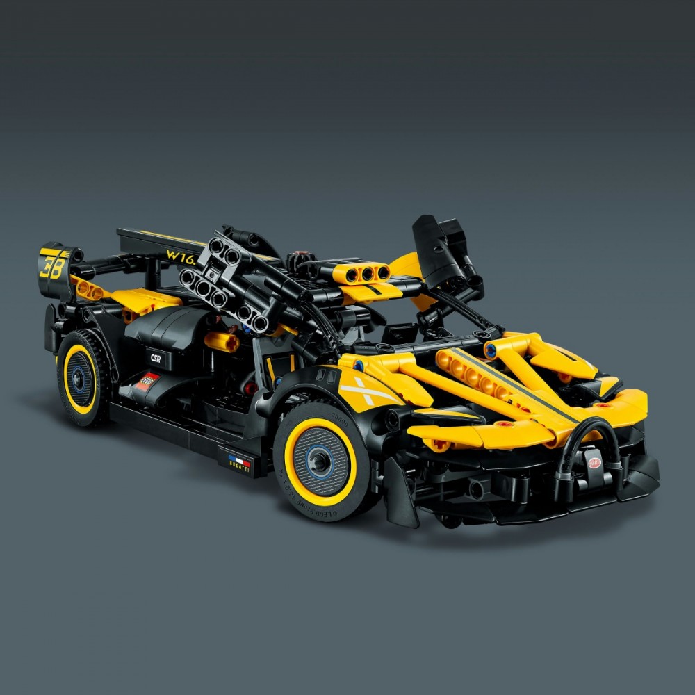 Technic bugatti bolidė konstruktorius, lego, juoda/geltona