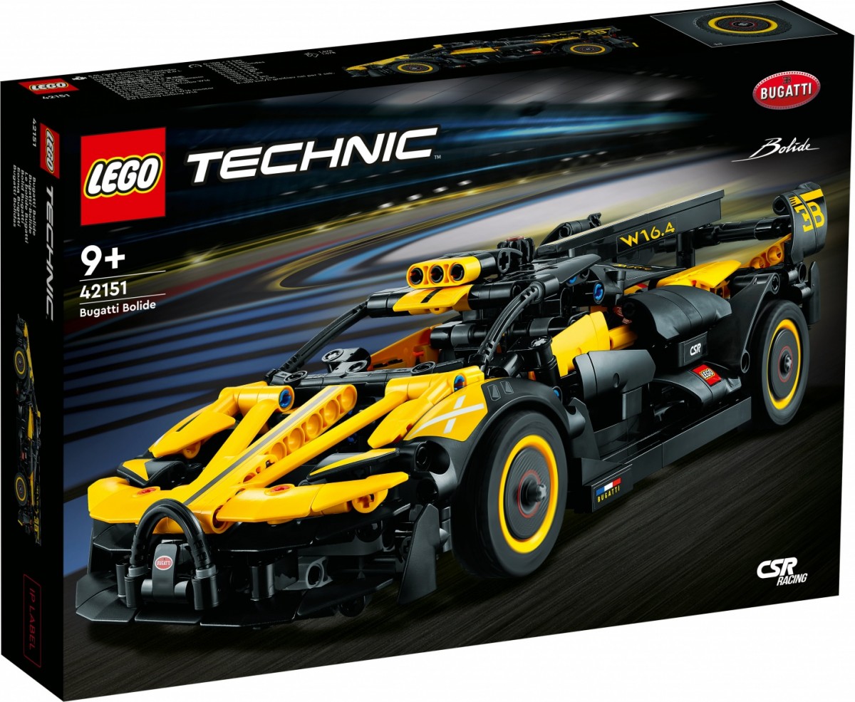 Technic bugatti bolidė konstruktorius, lego, juoda/geltona