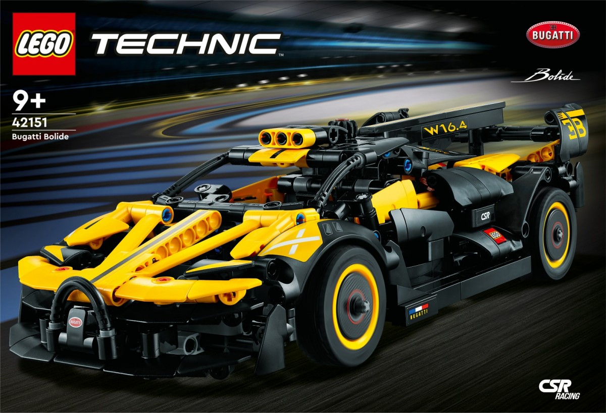 Technic bugatti bolidė konstruktorius, lego, juoda/geltona