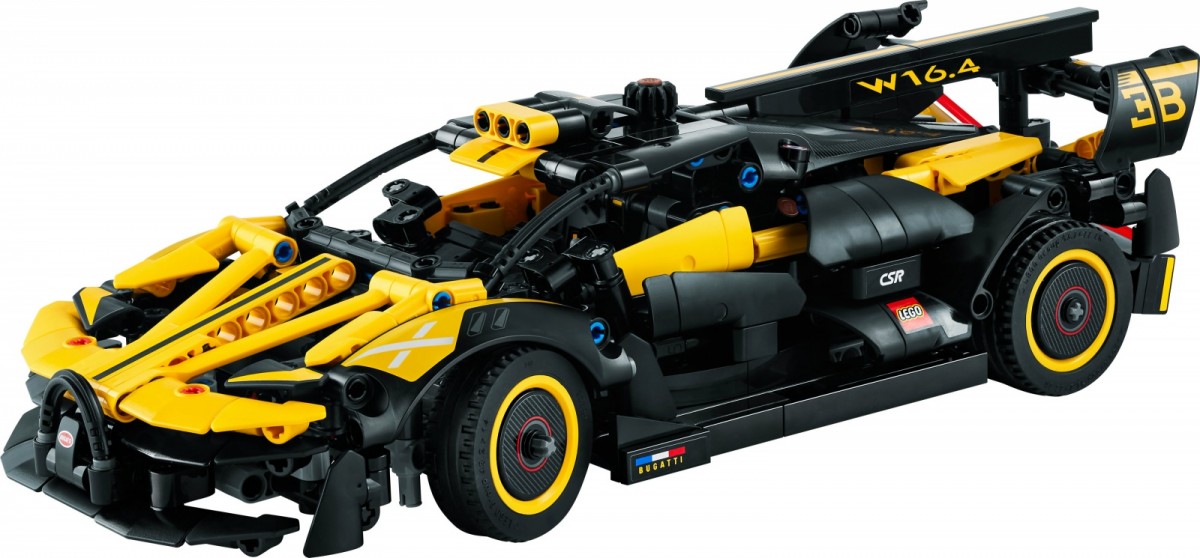 Technic bugatti bolidė konstruktorius, lego, juoda/geltona