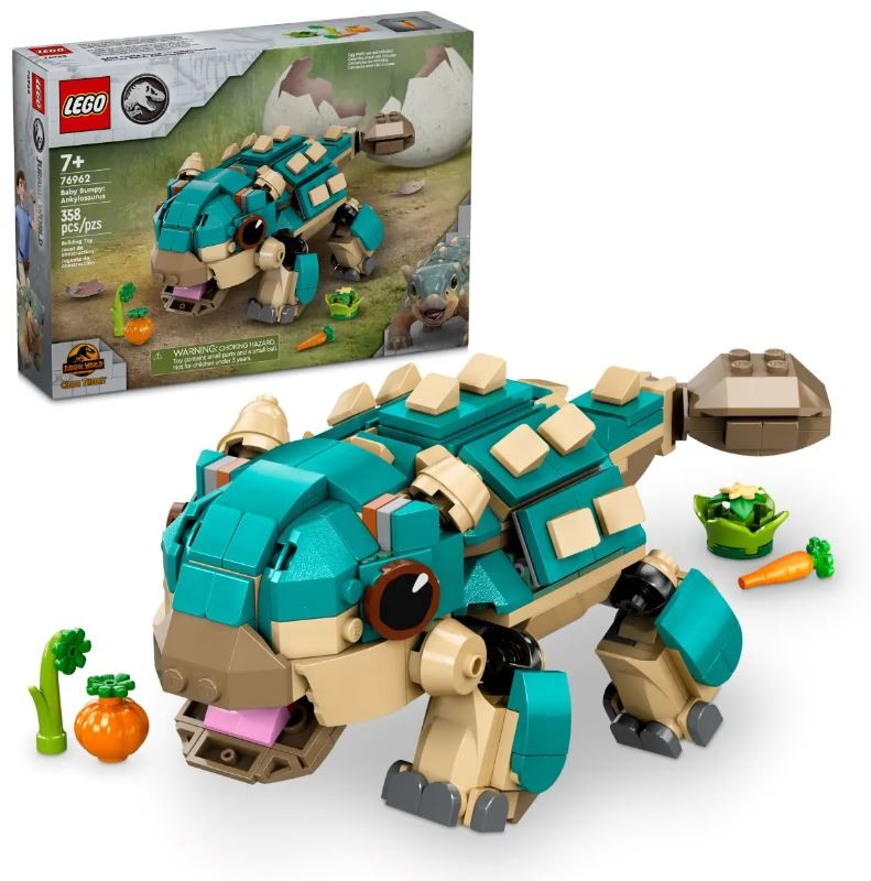 Rinkinys mažas ankylozauras bumpy, jurassic world lego