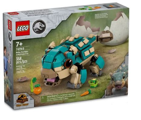 Rinkinys mažas ankylozauras bumpy, jurassic world lego