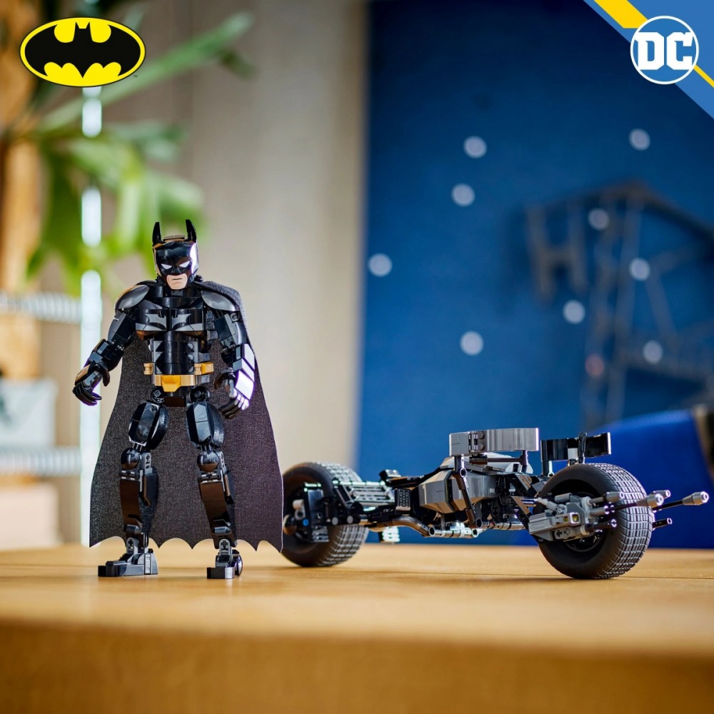 76273 lego® super heroes betmeno konstruojama figūrėlė ir motociklas