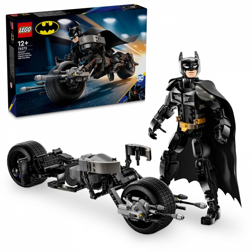 76273 lego® super heroes betmeno konstruojama figūrėlė ir motociklas
