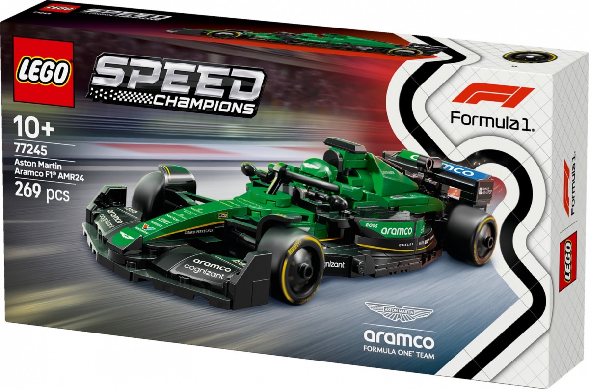 77245 lego® speed ​​champions lenktyninis automobilis aston martin aramco f1® amr24