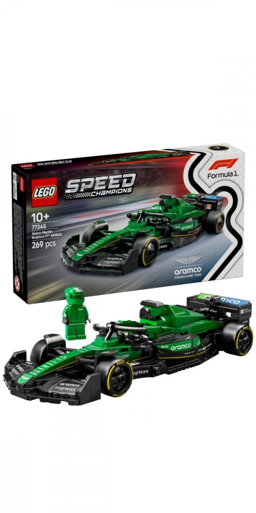 77245 lego® speed ​​champions lenktyninis automobilis aston martin aramco f1® amr24