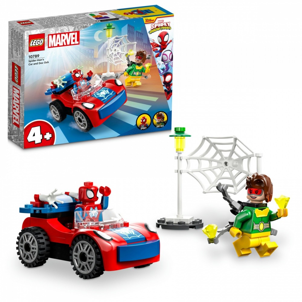 10789 lego® marvel žmogaus voro automobilis ir daktaras aštuonkojis