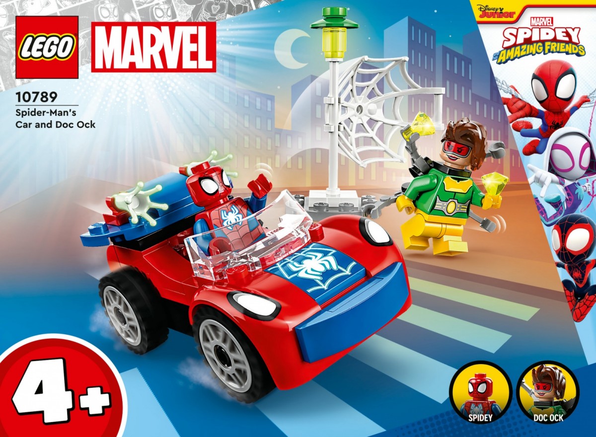 10789 lego® marvel žmogaus voro automobilis ir daktaras aštuonkojis