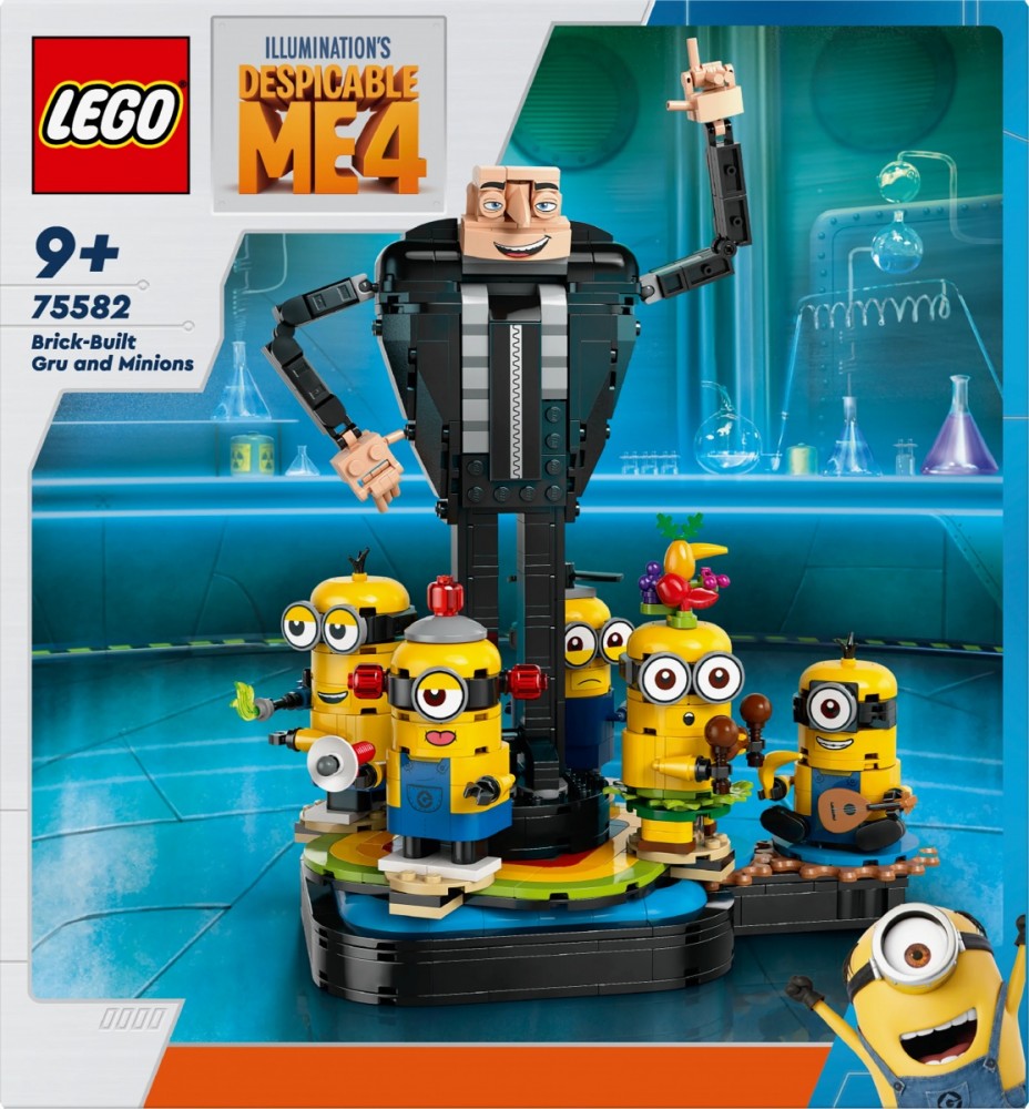 Minionai - gru ir minionai iš kaladėlių, lego, spalvoti