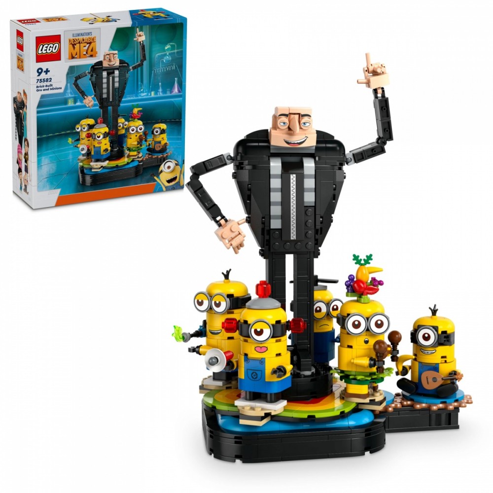 Minionai - gru ir minionai iš kaladėlių, lego, spalvoti