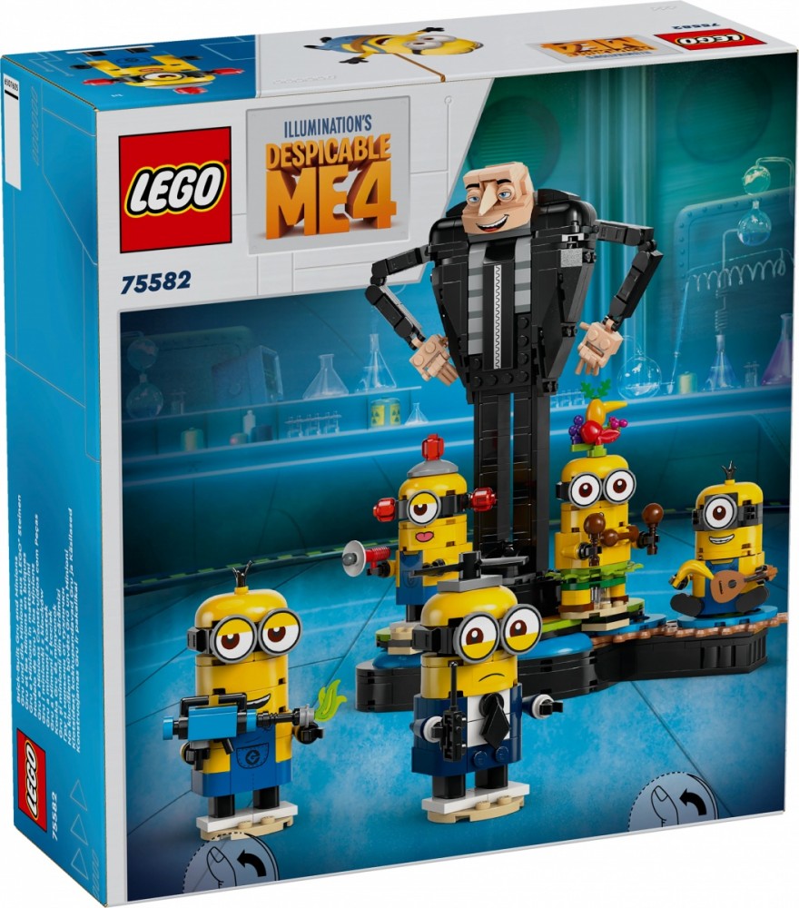 Minionai - gru ir minionai iš kaladėlių, lego, spalvoti
