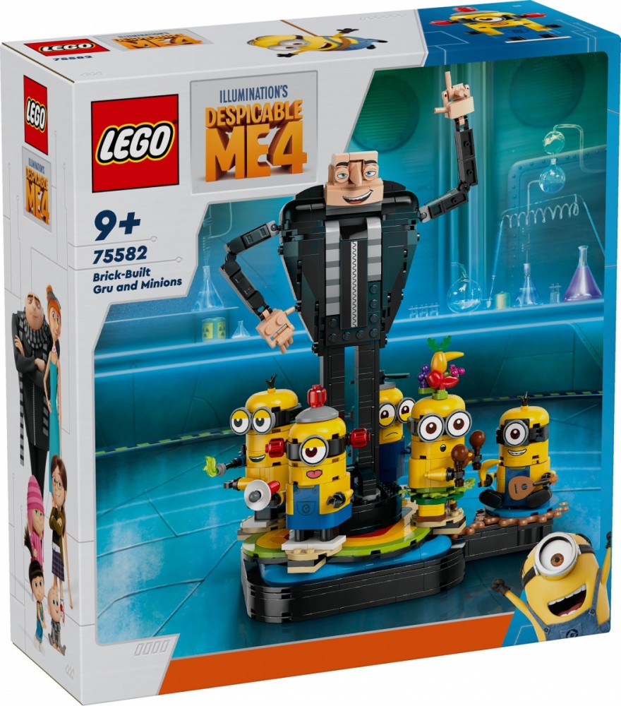 Minionai - gru ir minionai iš kaladėlių, lego, spalvoti