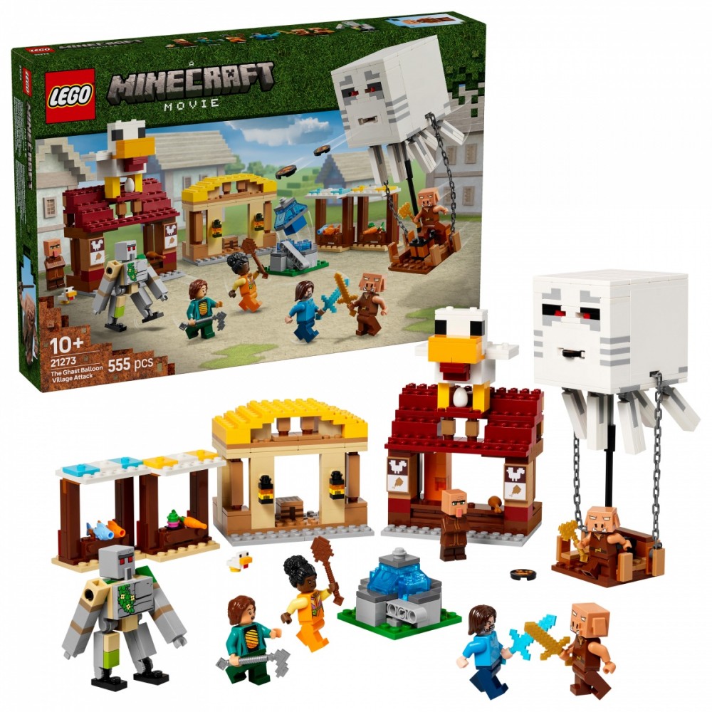 21273 lego® minecraft gastas balionas ir kaimo užpuolimas