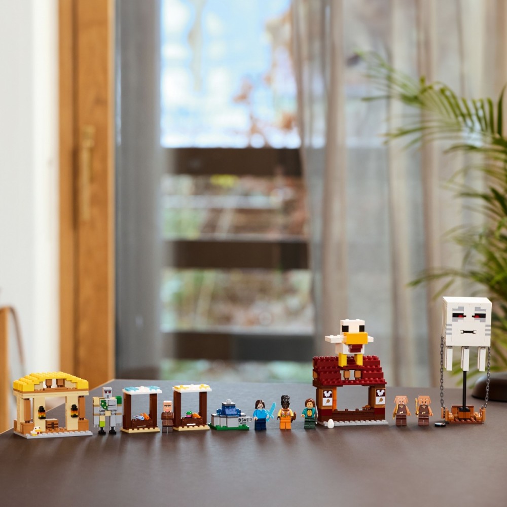 21273 lego® minecraft gastas balionas ir kaimo užpuolimas