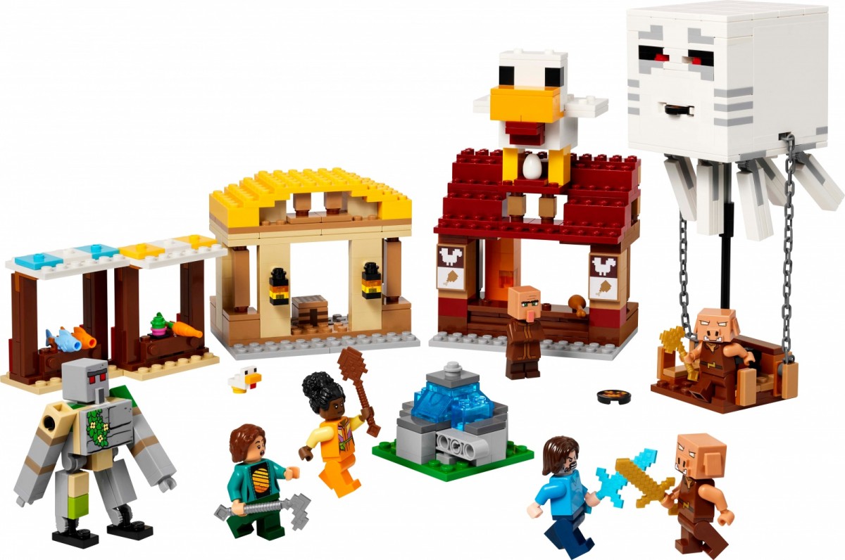 21273 lego® minecraft gastas balionas ir kaimo užpuolimas