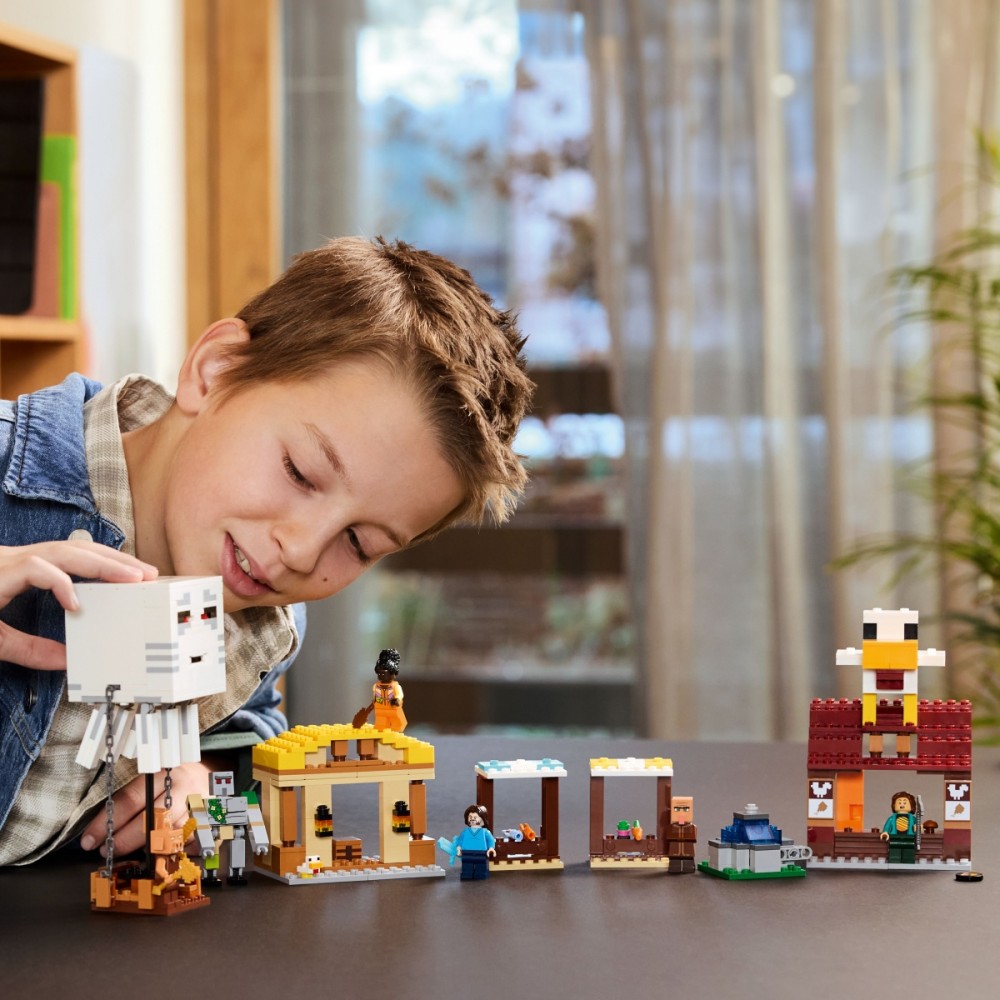 21273 lego® minecraft gastas balionas ir kaimo užpuolimas