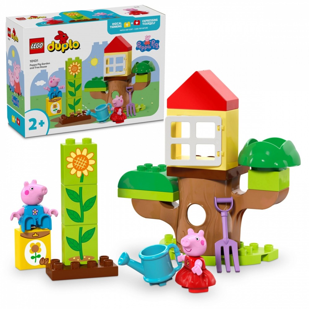10431 lego® duplo kiaulytės pepos sodas ir namelis medyje