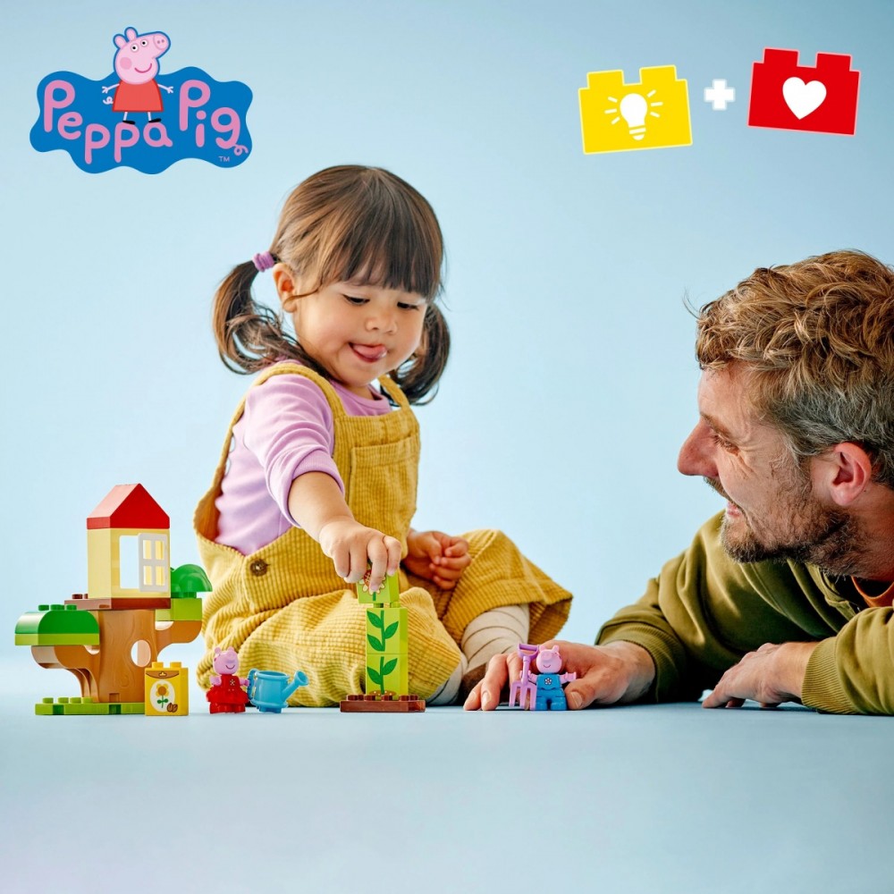 10431 lego® duplo kiaulytės pepos sodas ir namelis medyje