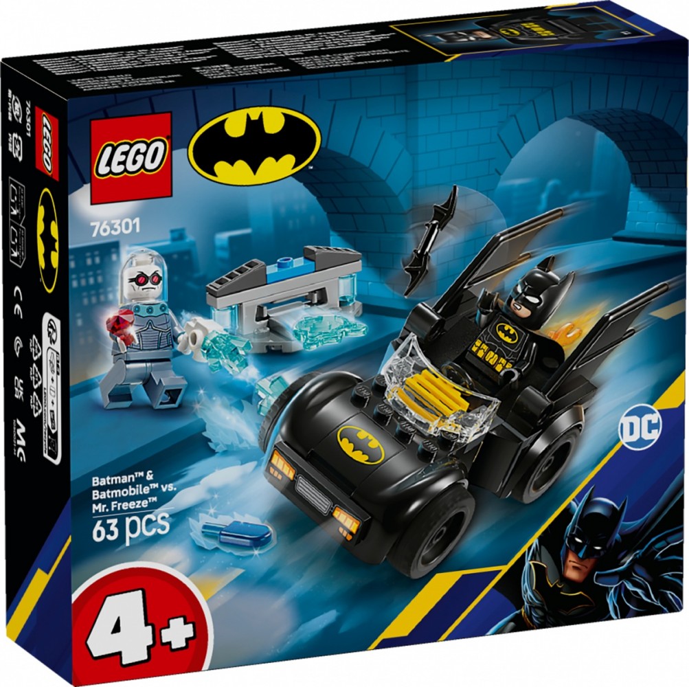Konstruktorius lego super heroes - betmenas ir batmobilis prieš mr. freeze