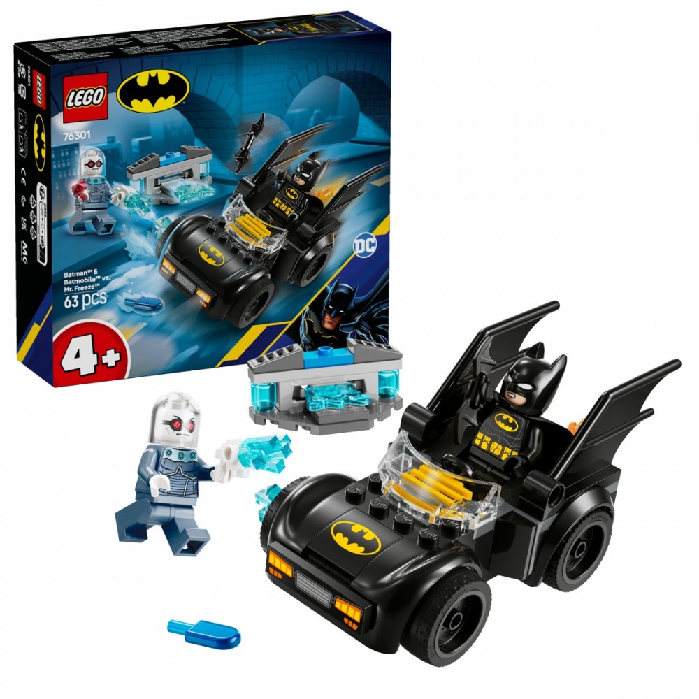 Konstruktorius lego super heroes - betmenas ir batmobilis prieš mr. freeze